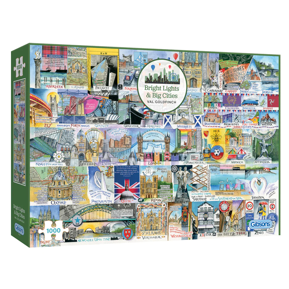 Bright Lights & Big Cities Gibsons jigsaw  puzzle by Val Goldfinch