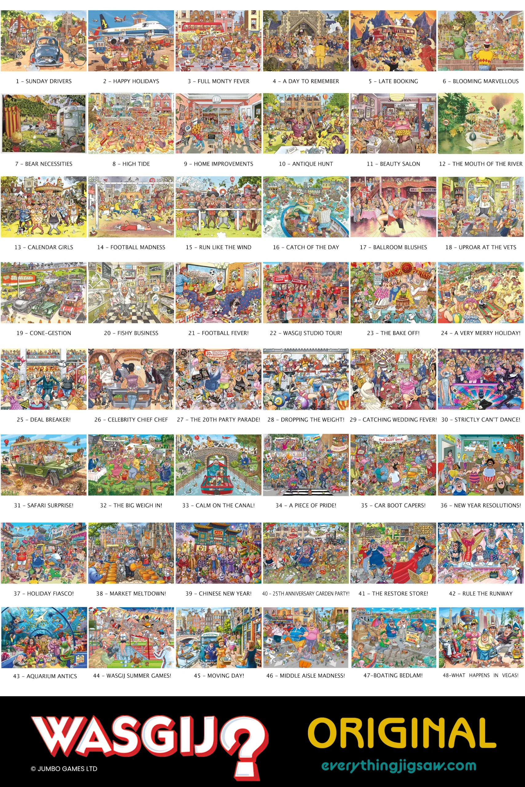 All Wasgij Original Puzzle List