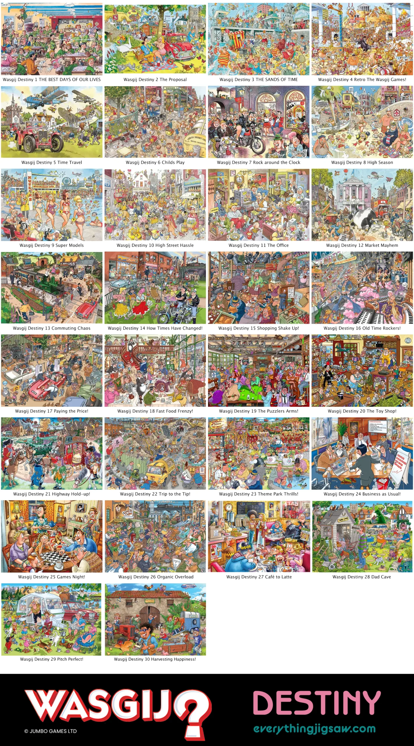 All Wasgij Destiny puzzle list