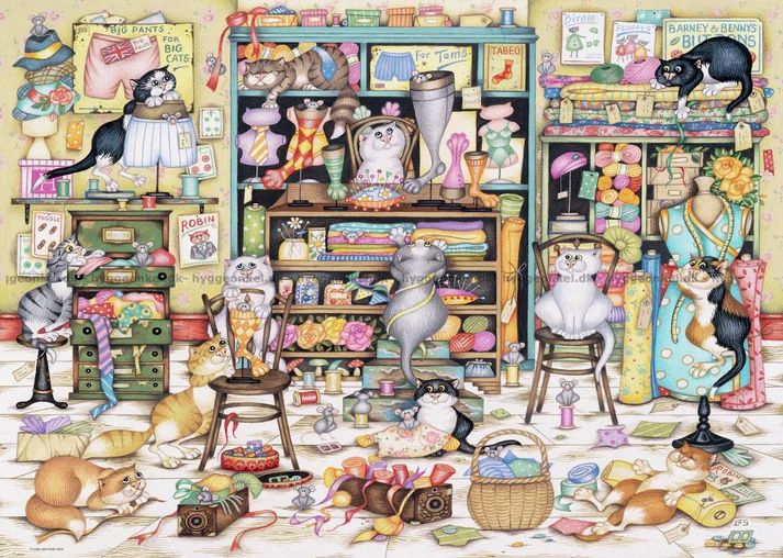 Crazy Cats Mrs Hardwicks haberdashery puzzle by Ravensburger