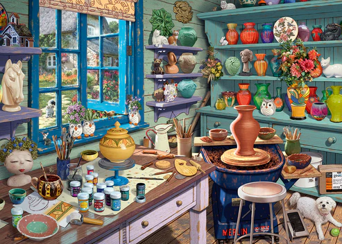 Pottery Studio Sanctuary 500 piece extra large jigsaw puzzle Pottery Studio Sanctuary 500 piece extra large jigsaw puzzle