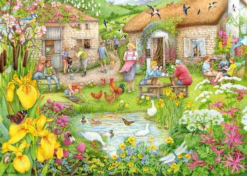 Valley Farm Cafe by Anne Searle 1000 piece jigsaw puzzle Valley Farm Cafe by Anne Searle 1000 piece jigsaw puzzle