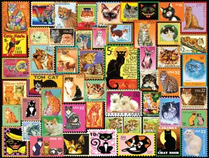 Cats on Stamps 750 Piece puzzle