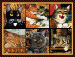 Charles Wysocki Cat Collage 750 Piece Puzzle