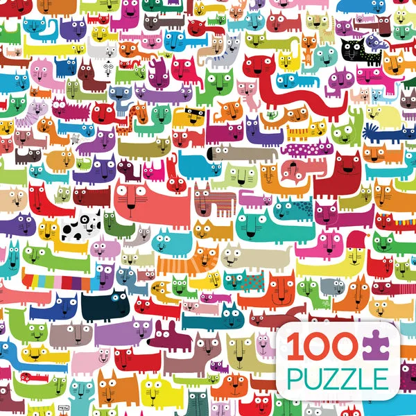 Colorful Cats 100 piece puzzle