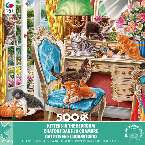 Kittens in the Bedroom 500 piece puzzle