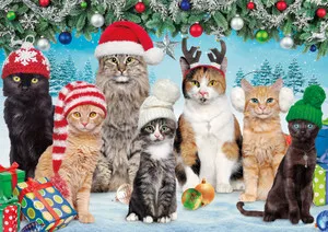 Meowy Christmas 300 Large Piece Jigsaw Puzzle