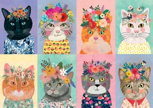 Mia Charro Colorful Cat Crowns 500 Piece Puzzle