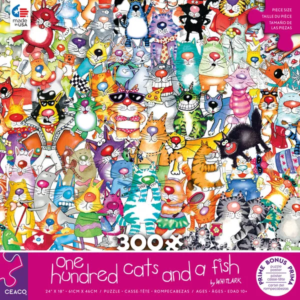 One Hundred Cats and a Fish 300 piece puzzle