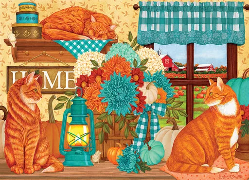 Pumpkin Patch Cats 500 piece puzzle