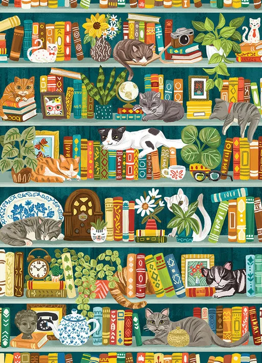 The Purrfect Bookshelf 1000 piece puzzle