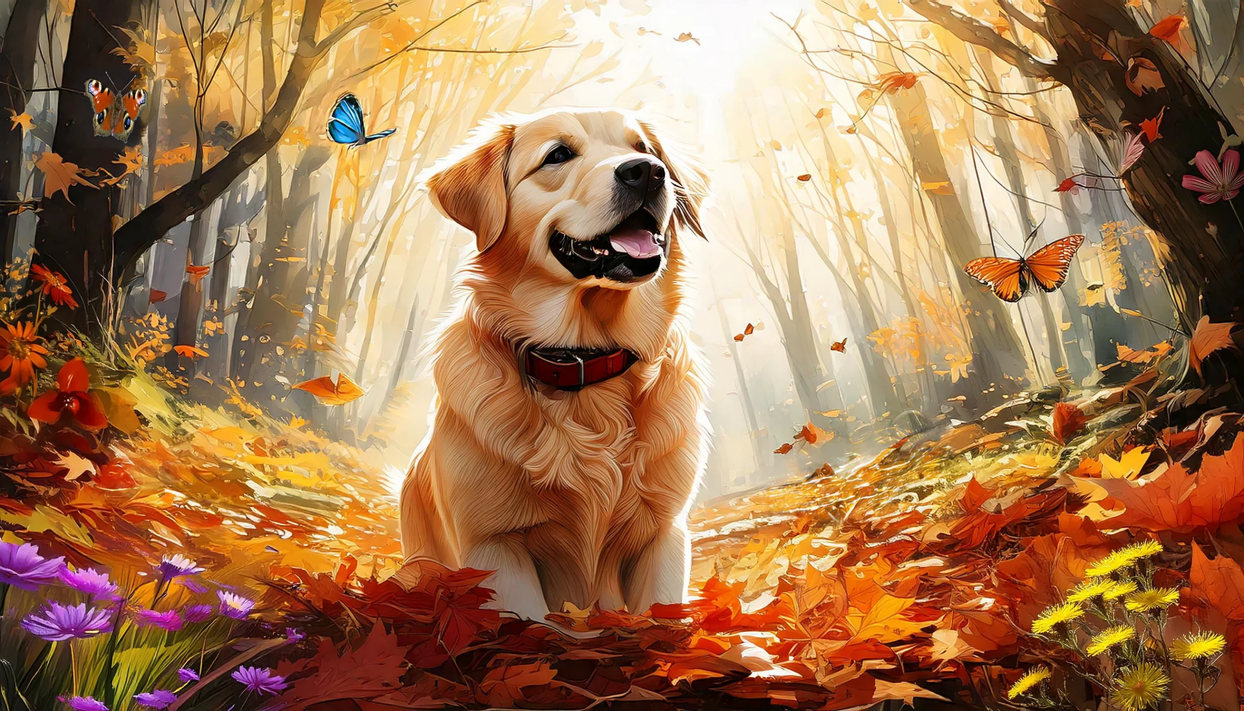 Labrador Retriever Autumn Woods jigsaw puzzle