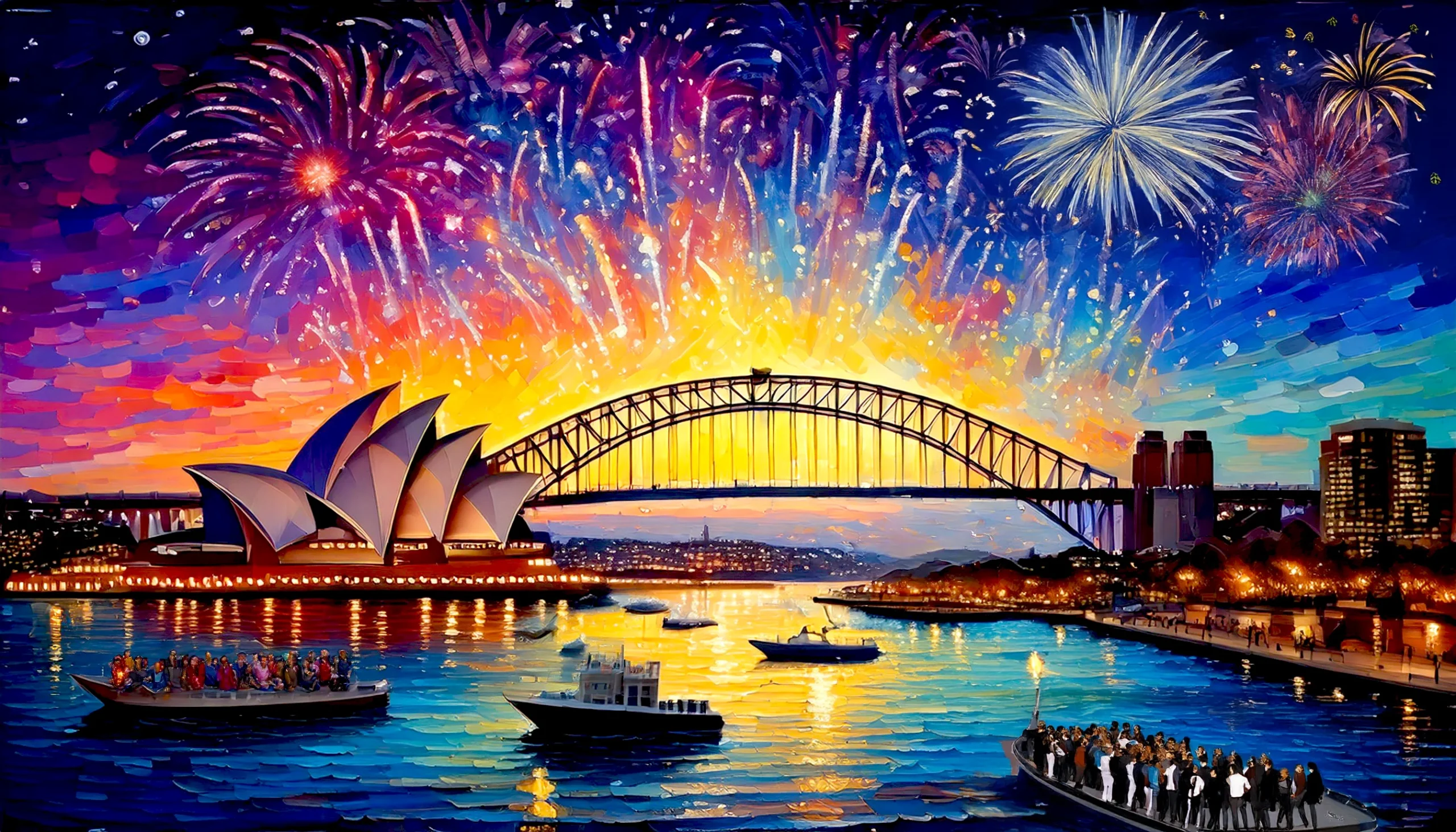 Sydney Harbour Australia Skyline New Year