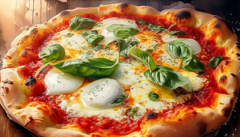 Palermo pizza with buffalo mozzarella and basil