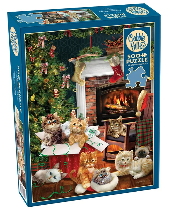 Cobble Hill Christmas Kittens | 500 piece — manufacturer image