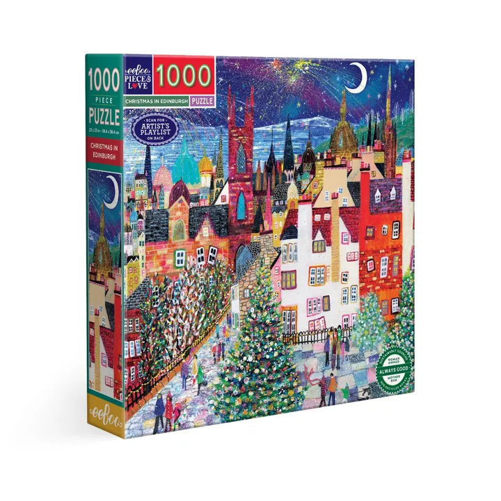 eeBoo Christmas in Edinburgh 1000 Piece Puzzle — manufacturer image