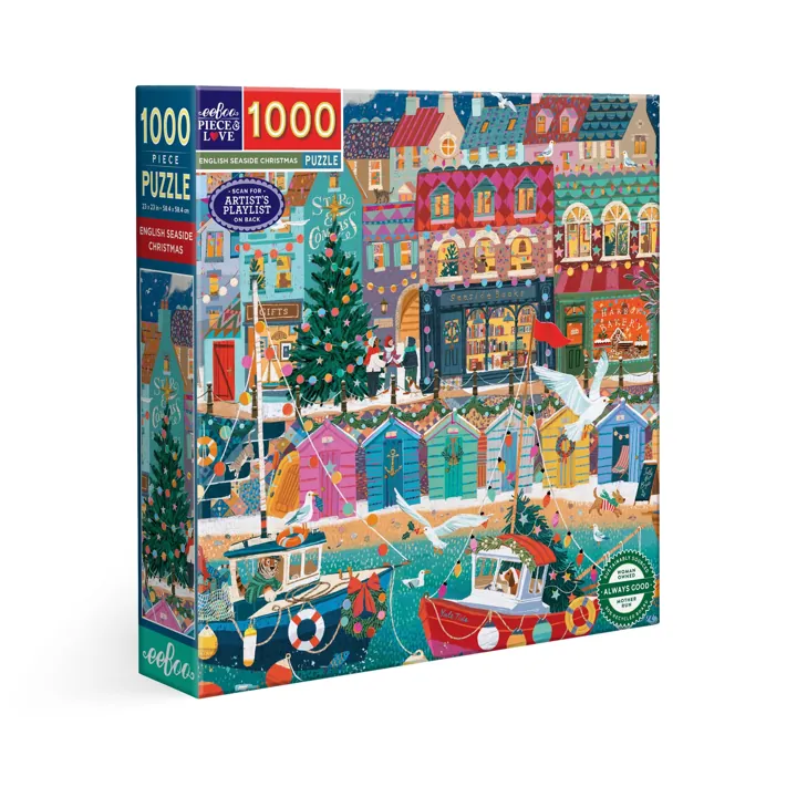 eeBoo English Seaside Christmas 1000 Piece Puzzle — manufacturer image