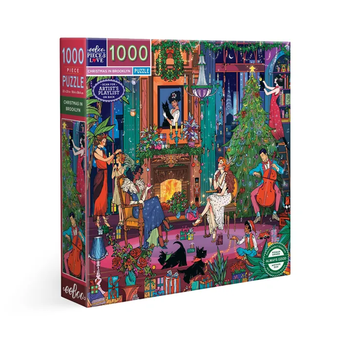 eeBoo Christmas in Brooklyn 1000 Piece Puzzle — manufacturer image