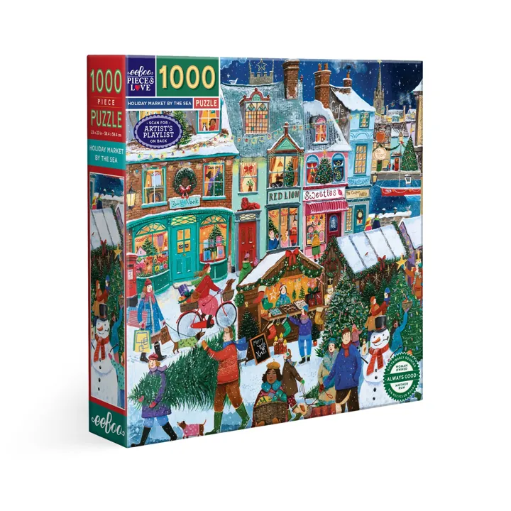 eeBoo Holiday Market By the Sea 1000 Piece Puzzle — manufacturer image