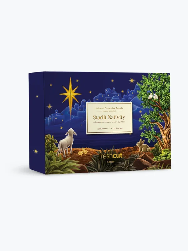 Fresh Cut Paper Starlit Nativity Advent Puzzle — product packaging
