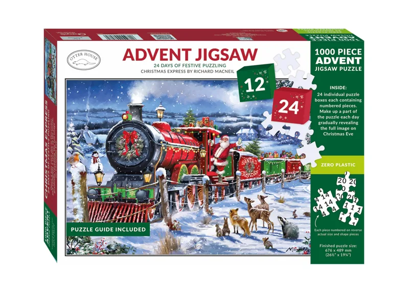 Otter House 1000 Piece Advent Jigsaw Puzzle - Christmas Express — product packaging