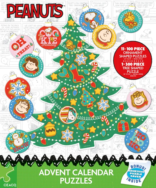 Ceaco Peanuts 12 Days of Christmas Advent Calendar - 12 puzzle set — manufacturer product image