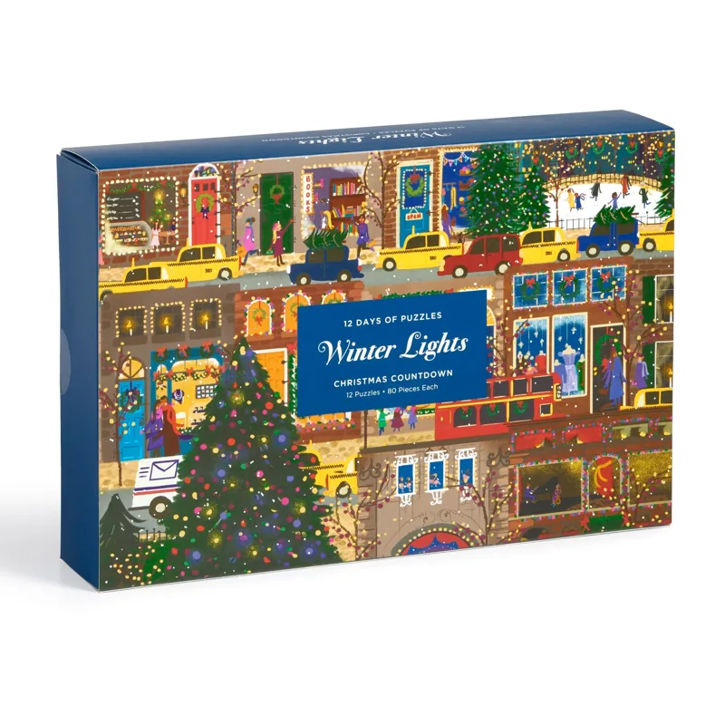 Galison Joy Laforme Winter Lights 12 Days of Puzzles Holiday Countdown — manufacturer product image
