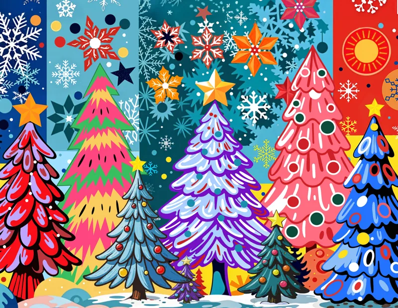 Springbok Limited Edition Premium Puzzle Colorful Christmas Forest — manufacturer product image