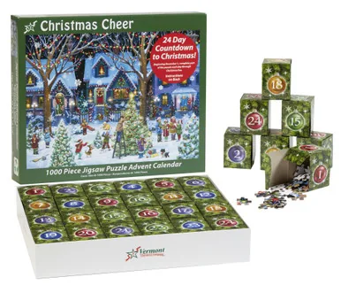 Vermont Christmas Company Christmas Cheer Jigsaw Puzzle Advent Calendar — manufacturer product image