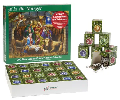Vermont Christmas Company In the Manger Jigsaw Puzzle Advent Calendar — manufacturer product image