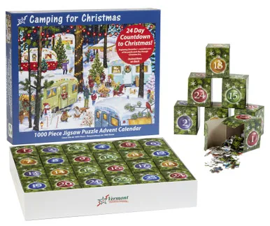 Vermont Christmas Company Camping for Christmas Jigsaw Puzzle Advent Calendar — manufacturer product image
