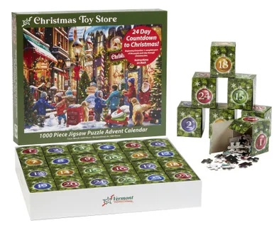 Vermont Christmas Company Christmas Toy Store Jigsaw Puzzle Advent Calendar — manufacturer product image