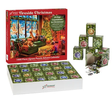 Vermont Christmas Company Fireside Christmas Jigsaw Puzzle Advent Calendar — manufacturer product image