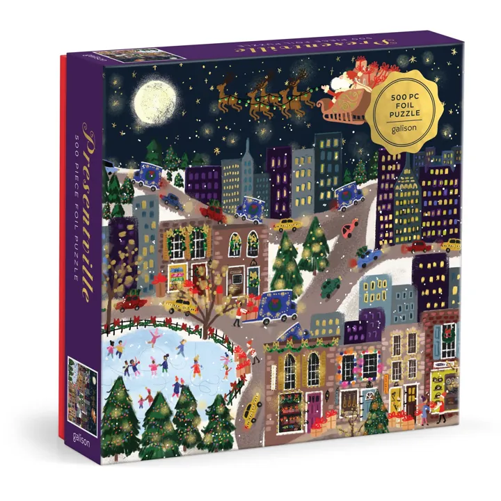Galison Joy Laforme Presentville 500 Piece Foil Puzzle — manufacturer image