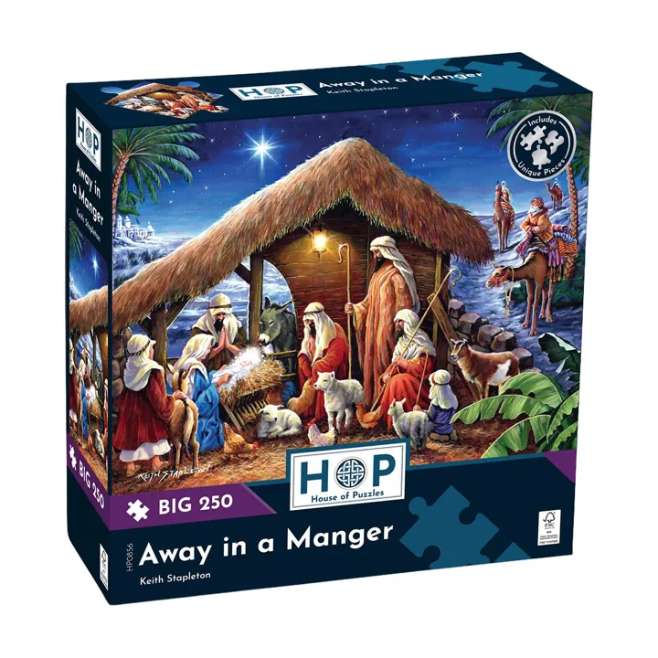 House of Puzzles Away In a Manger BIG 250 Jigsaw Puzzle — manufacturer image
