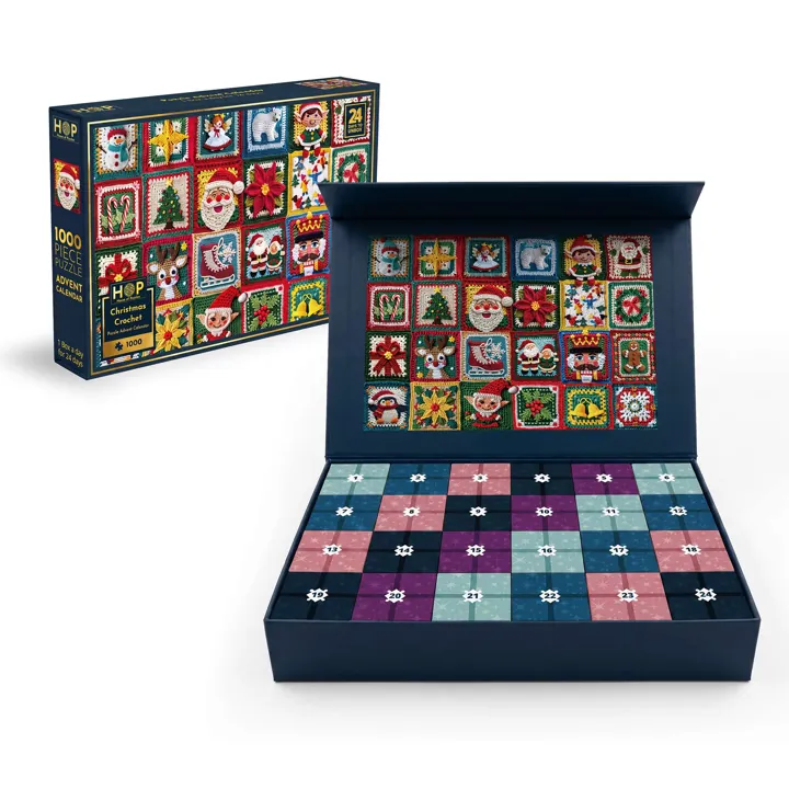 House of Puzzles Christmas Crochet 1000 Piece Advent Calendar Jigsaw Puzzle — manufacturer image