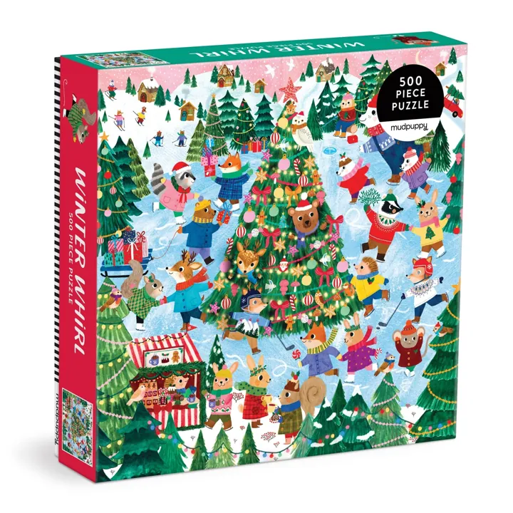 Mudpuppy Winter Whirl 500 Piece Family Puzzle — manufacturer image