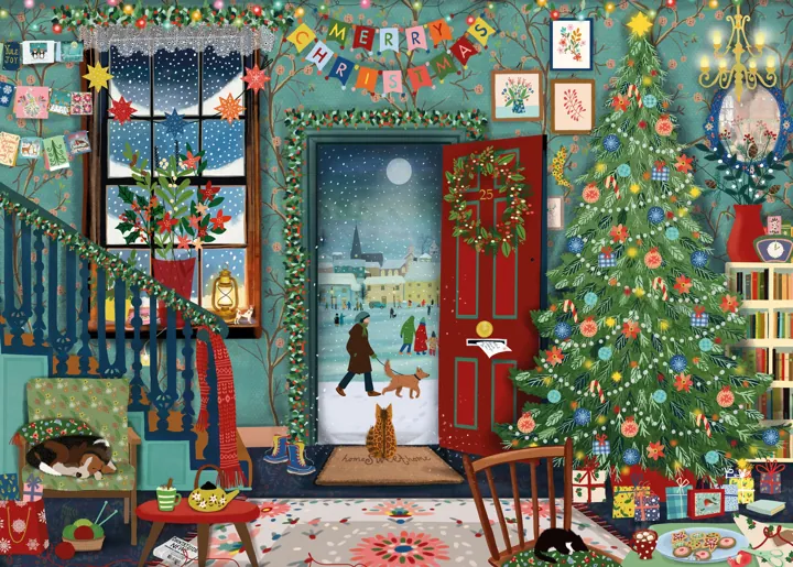 Otter House Ready for Christmas - 1000 Piece Jigsaw Puzzle — manufacturer image