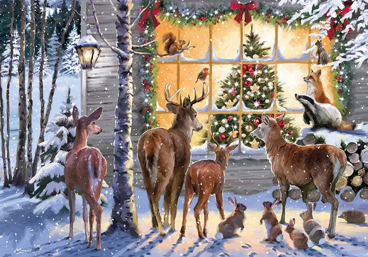Otter House Christmas Visitors Jigsaw Puzzle — manufacturer image