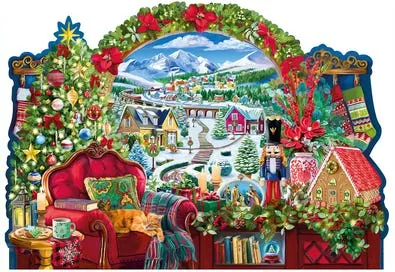 Wentworth Wooden Puzzles Through the Window - Christmas — manufacturer image