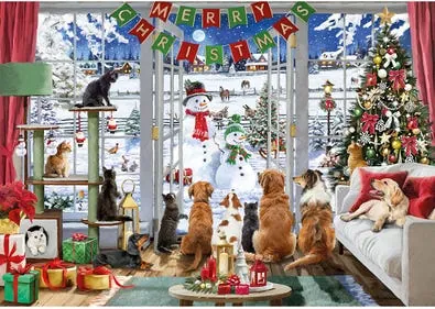 Wentworth Wooden Puzzles Paw-sitively Perfect Christmas — manufacturer image