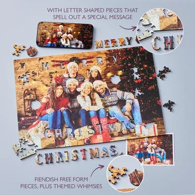 Wentworth Wooden Puzzles Merry Christmas Free Form Landscape - Personalised Puzzle — manufacturer image