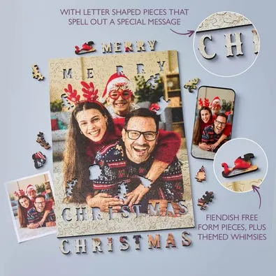 Wentworth Wooden Puzzles Merry Christmas Free Form Portrait - Personalised Puzzle — manufacturer image